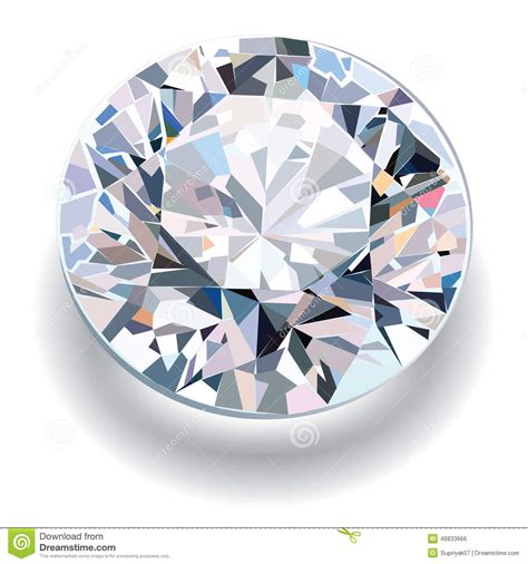 Faceted Diamond On A White Background Stock Illustration Illustration