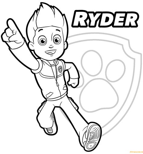 Everest marshall and skye coloring page. Paw Patrol Ryder 1 Coloring Pages - Cartoons Coloring ...