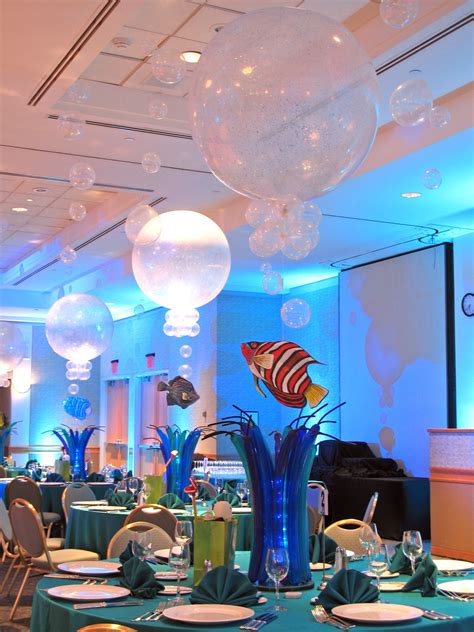 Water Bubbles Centerpiece Beach Themed Party Under The Sea Theme Sea Party Ideas