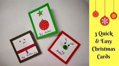 3 Super Easy And Quick Christmas Cards Handmade Christmas Card