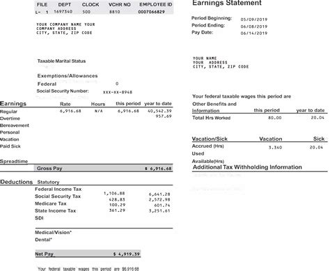 Free Printable Pay Stubs Online