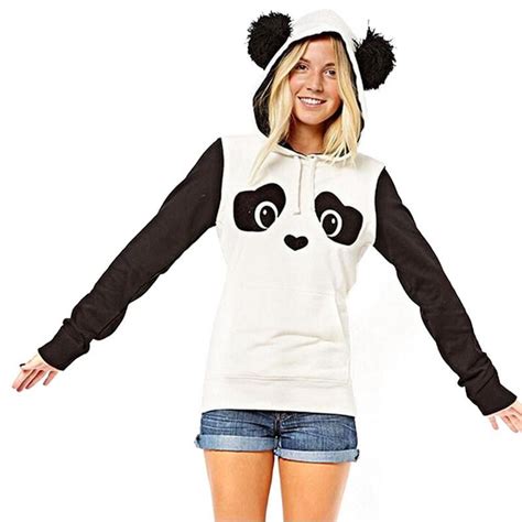 Panda Hoodie With Ears Women Hoodies Sweatshirts Hoodies Womens