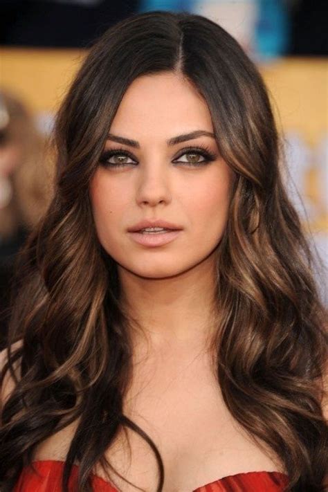 Brown Hair With Caramel Highlights Mila Kunis By Elvira Brown Hair With