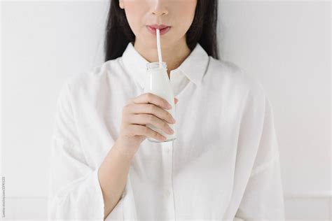 Woman Drinking Milk Del Colaborador De Stocksy Lumina Stocksy