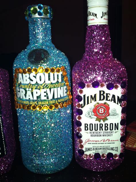 Glitter Covered Liquor Bottles Vasitos Decorados Botellas Vasos