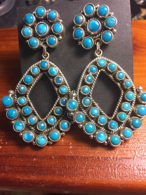 Turquoise Chandelier Earrings The Turquoise People Silver Turquoise