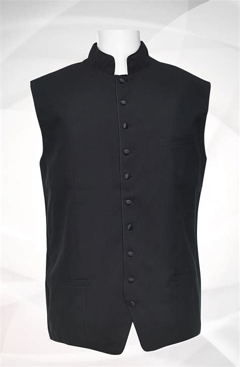 Black Clergy Vest at Suit Avenue | Suit Avenue