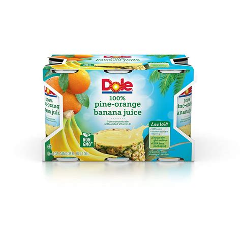 Dole Pineapple Orange Banana Juice 6 6 Ounce Cans Pack Of 48