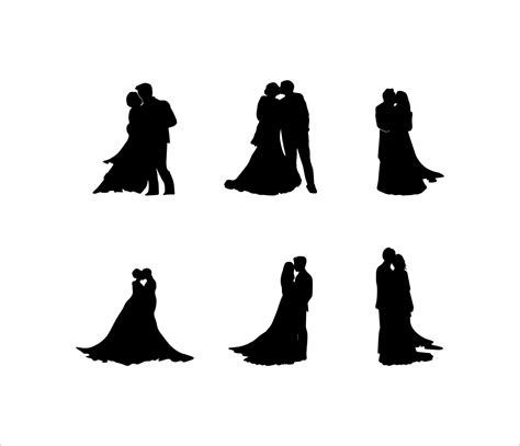 Romantic Couple Kissing Silhouette Illustrations Collection 11005674 Vector Art At Vecteezy