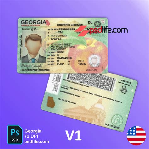 Georgia Driving License Psd Template And Certification Guidance Rules