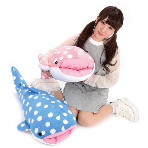 Amuse Whale Shark Dotted Plush Toy Stuffed Animal Pink White Keychain