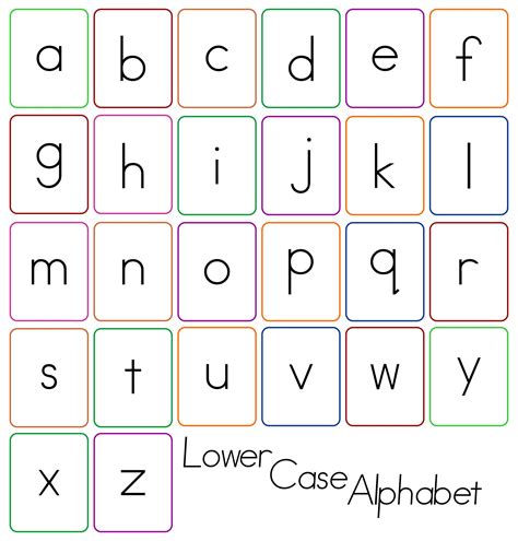 Free Printable Lowercase Alphabet Cards