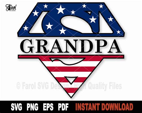Grandpa Svg Super Grandpa Split Name Frame Svg Fathers Day Svg File For Cricut Silhouette