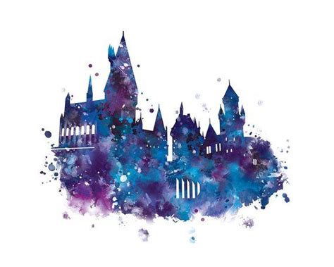 Hogwarts Castle Print Harry Potter Hogwarts Print Hogwarts Watercolor