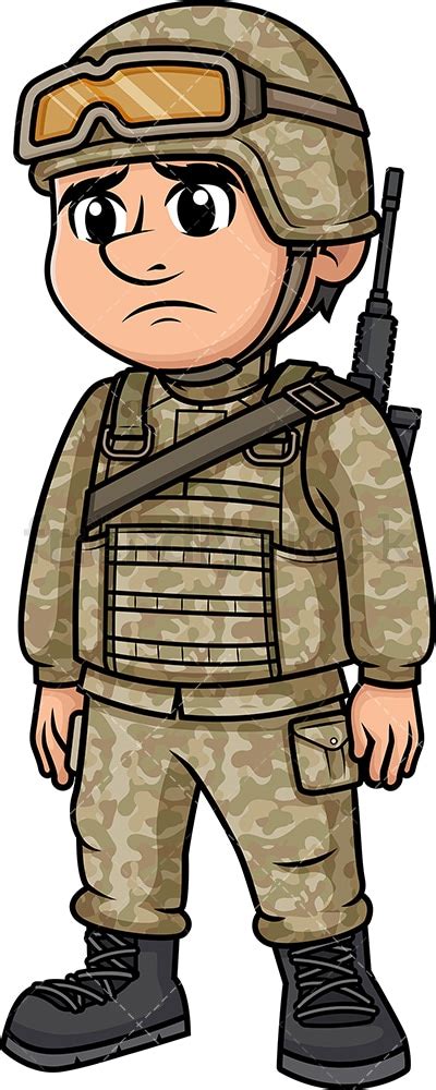 Sad Male Soldier Cartoon Vector Clipart Friendlystock