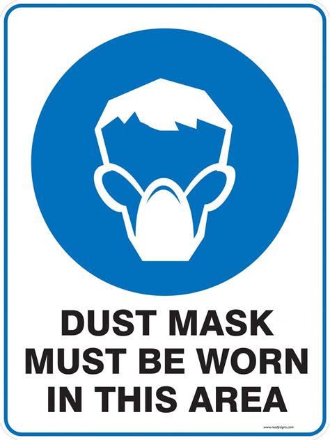 Mandatory Sign Dust Mask Must Be Worn In This Area Property Signs
