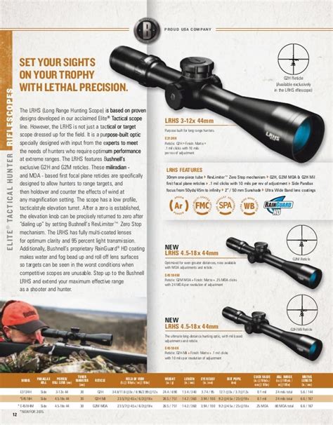 Catalog Bushnell Rifle Scopes Optics Trade 2015