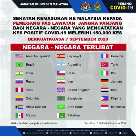 Senarai waktu operasi utc malaysia 2021 termasuk pejabat cawangan & kioks kwsp dan lhdn yang terkini. Sekatan Kemasukan Ke Malaysia Kepada... - Jabatan ...