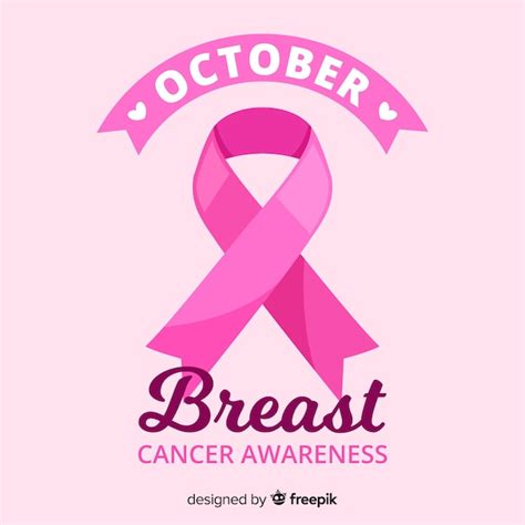 October Breast Cancer Awareness Month Campaign Flat Design Free Vector