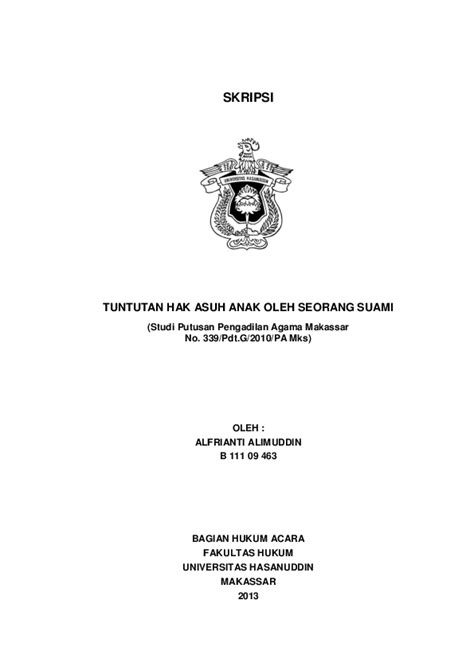 Contoh Surat Hak Asuh Anak Dari Istri Ke Suami - Gudang Surat