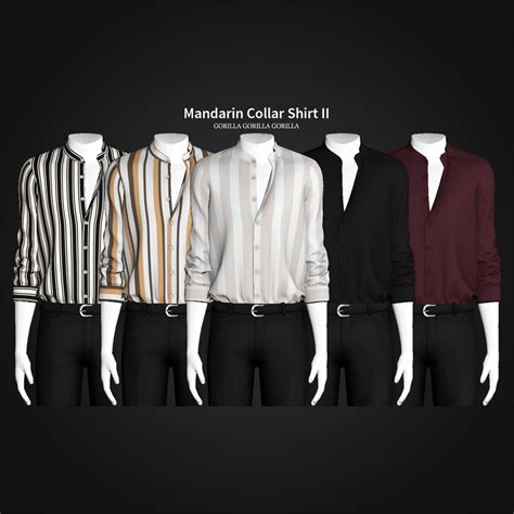 Mandarin Collar Shirt Ii Gorilla Gorilla Gorilla Sims 4 Men