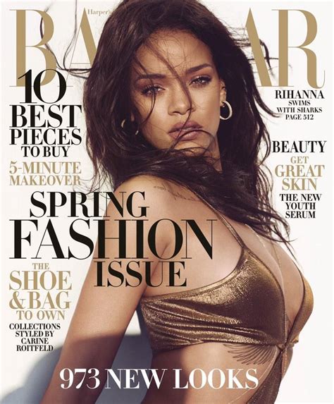 Rihanna Swims With Sharks In Golden Harper S Bazaar Shoot Celebrity Bug