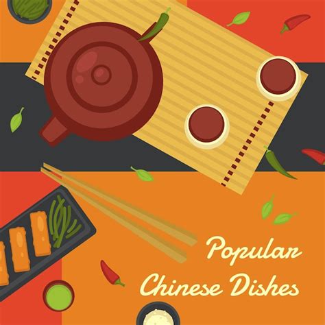 Premium Vector Popular Chinese Dishes Menu For Asian Restaurant