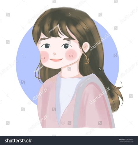 Korean Girl Illustration Cute Chibi Art Stock Illustration 1700988376