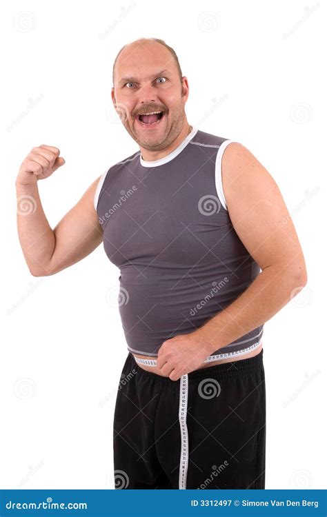 Happy Overweight Man Stock Image Image Of Smile Balding 3312497