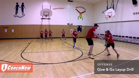Basketball Offense Give And Go Layup Drill Youtube
