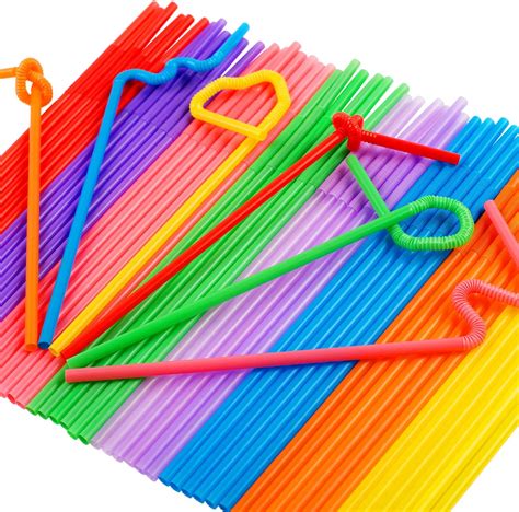 buy 100 pcs colorful flexible plastic straws disposable bendy straws 10 2 long and 0 23