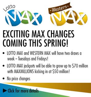 Canada lotto max results history (draw date / numbers, bonus and tag). WCLC - LOTTO MAX & EXTRA