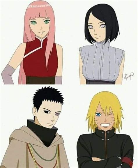 Hairstyle Swap Sakura Hinata Sasuke And Naruto ️ ️ ️ Naruto Pinterest