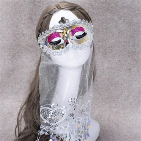 Belly Dance Veil Masks Masquerade Props Lace Indian Veil Mask Sexy