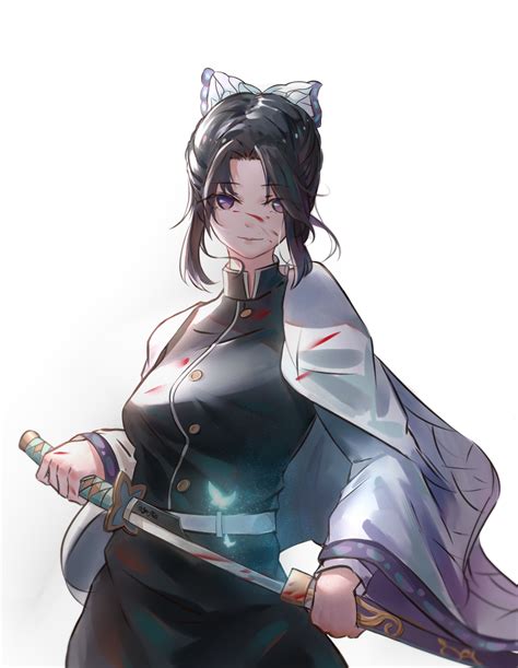 Long Hair Black Hair Female Warrior Kimetsu No Yaiba 2d Simple