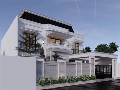 Desain Rumah American Classic 2 Lantai 5 Kamar Denpasar Bali