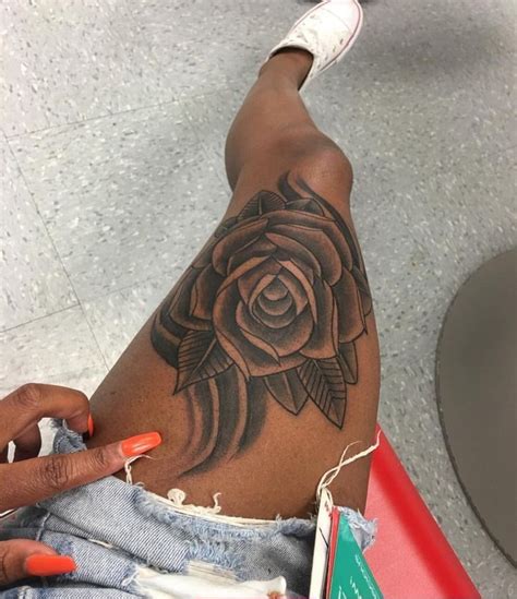 Tattoos And Piercings Pin ‘ Kjvougee 💕 Tattoos Black Girls With Tattoos Thigh Tattoos Women