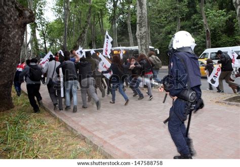 Istanbul Turkeymay Turkish Police Dispersed Stock Photo