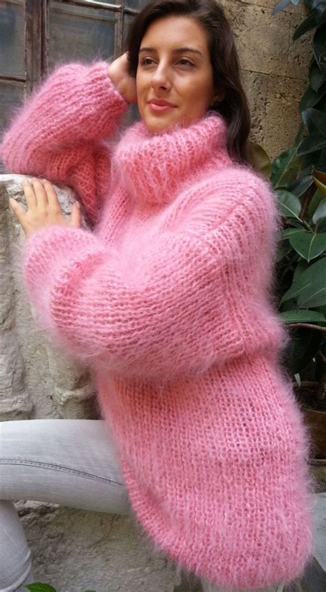 Woman S Fuzzy Mohair Sweater Turtleneck Sweater Dress Chunky Knit Cardigan Cardigan Sweaters