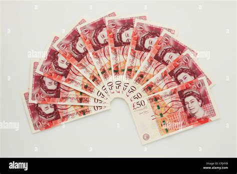 Money Fan Of New Fifty Pound Notes Stock Photo Alamy