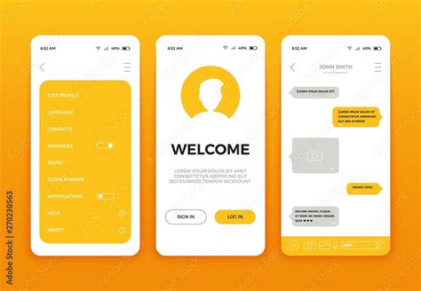 Mobile App User Interface Screen Design Vector Set Of Modern Ui Ux Gui Screens And Web Icons