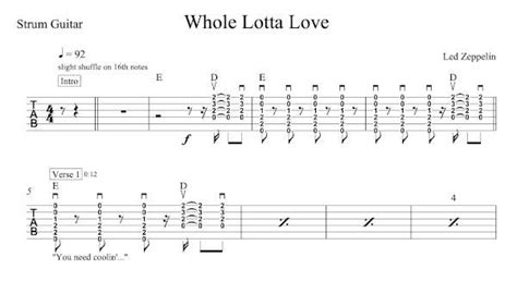 Whole Lotta Love Strum Guitar Music By The Measures