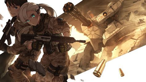 Download 1920x1080 Anime Girl Military Soldier Anime