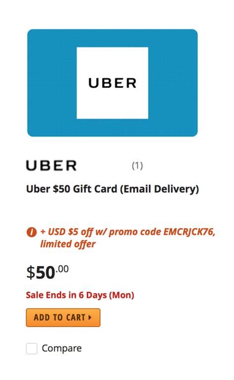 You may be required to add a secondary payment method to use this gift card with the uber app. $50 Uber Gift Card Only $45! - Points Miles & Martinis