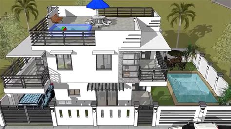 Modern 2 Storey House With Roofdeck And Swimming Pool