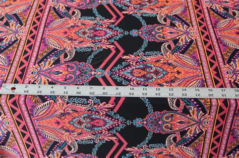 Ity 6 Yds Lot Large Paisley Floral Stretch Knit Fabric Etsy