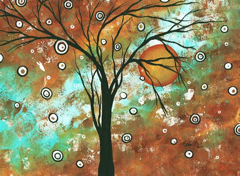 Abstract Art Original Landscape Painting Bold Circle Of