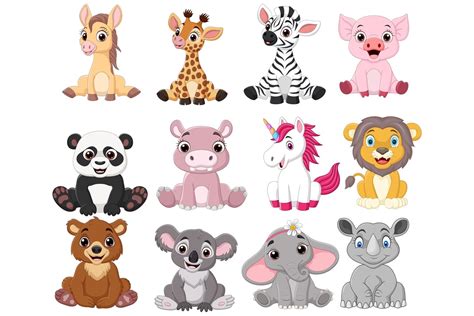 Cartoon Baby Animal Bundle 845259 Characters Design Bundles