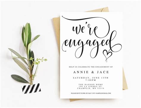 Printable Engagement Announcement Were Engaged Editable