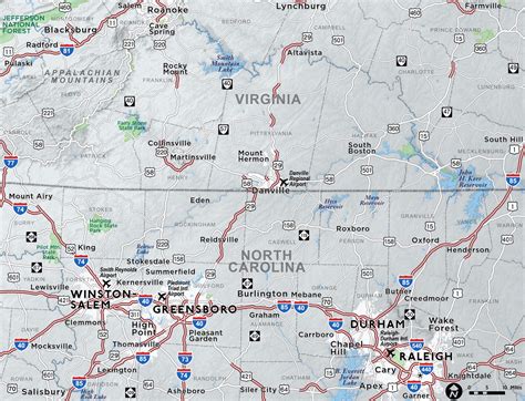 Virginia North Carolina Border Map California Southern Map